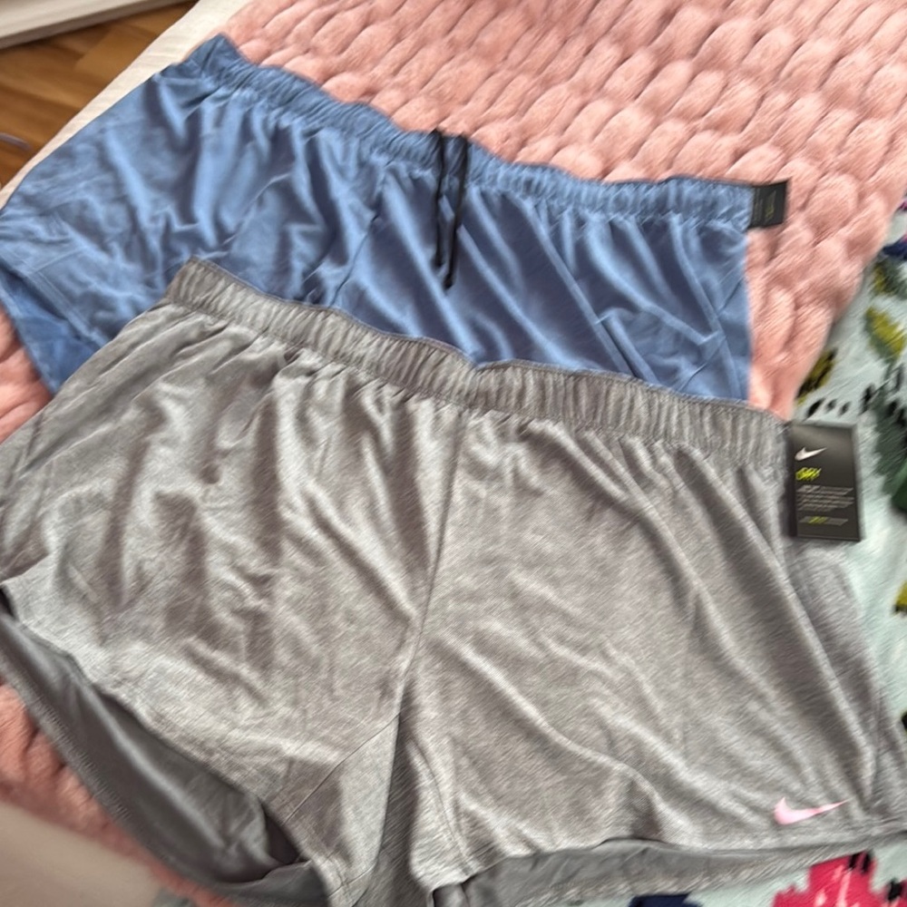 Nike Women's Athletic Shorts Duo - Gray and Blue